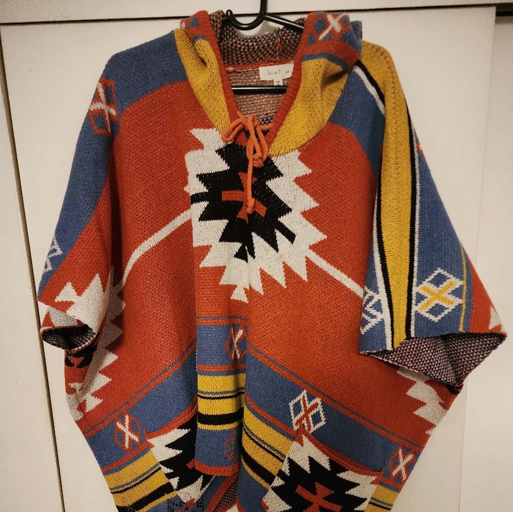 Bohemian Style Sweater Poncho